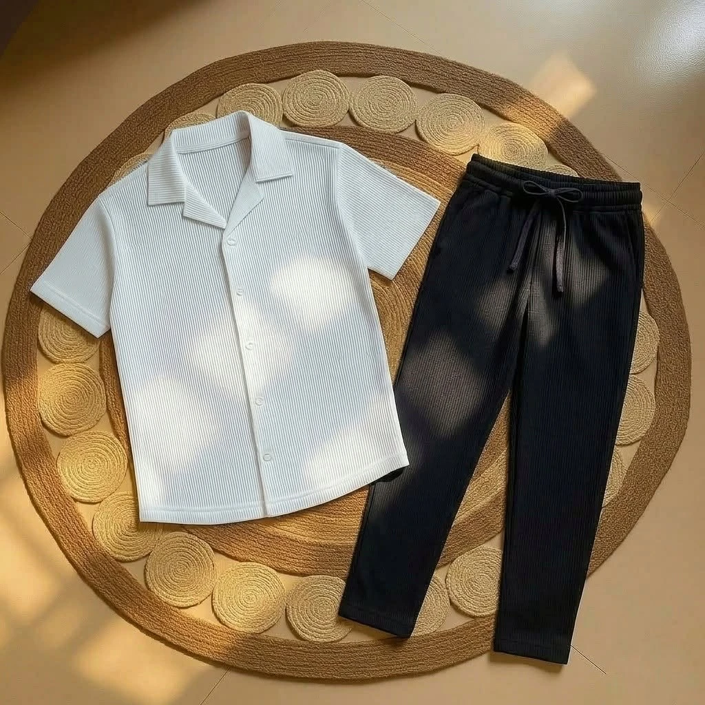 Korean Cherry Shirt & Trouser Combo Set