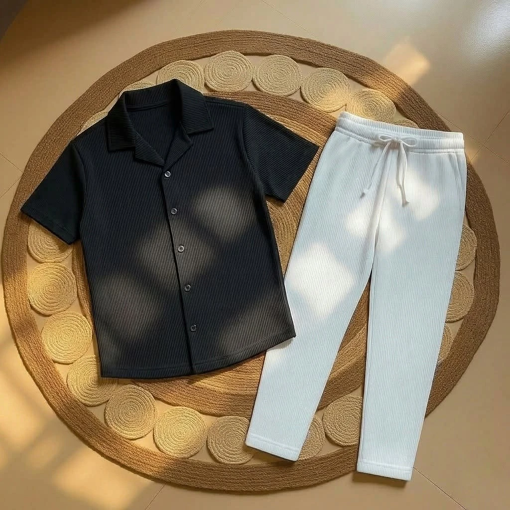 Korean Cherry Shirt & Trouser Combo Set